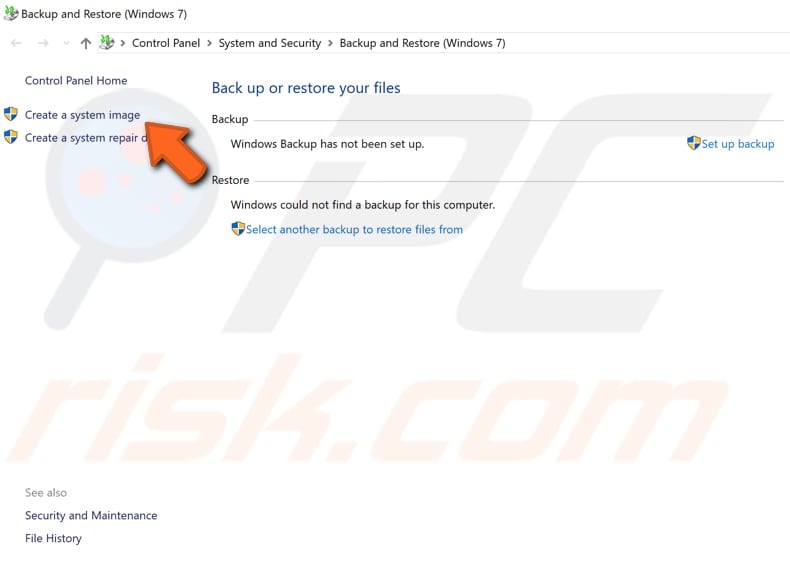 backup using system image backups step 2