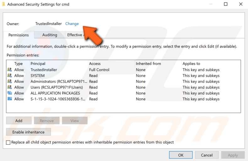 how to bring back open command window here option to the background context menu step 3
