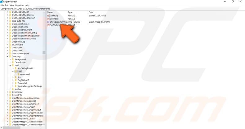 how to bring back open command window here option to the folder context menu step 9