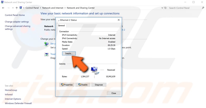how to find your IP address in control panel step 4