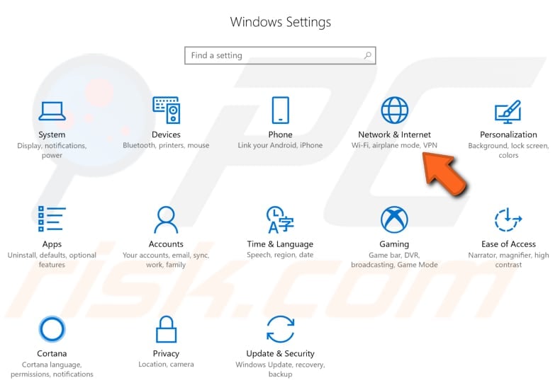how to find your IP address in windows settings step 1