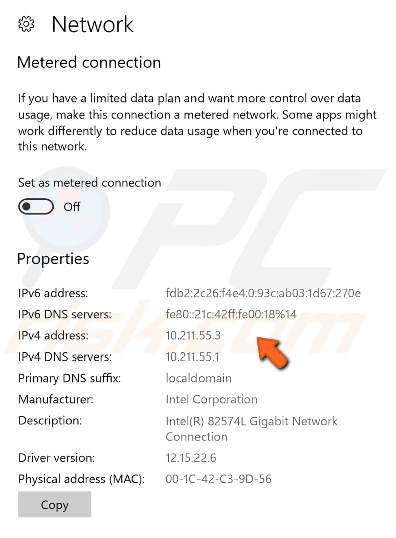 how to find your IP address in windows settings step 3