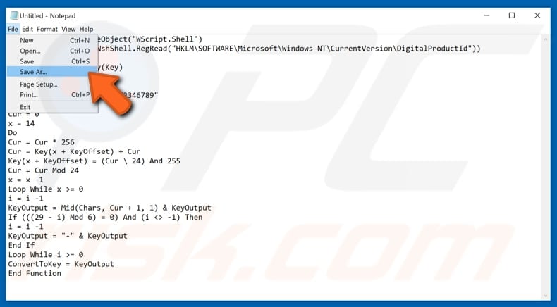 find your product key using notepad