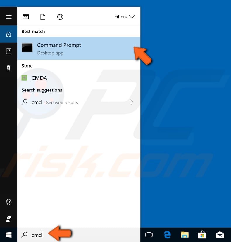open command prompt start menu search step 1