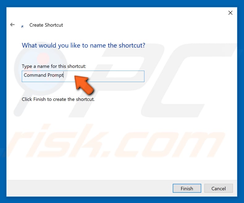 open command prompt from created shortcut step 3