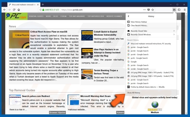 How to restore recently closed tabs in Mozilla Firefox step 6