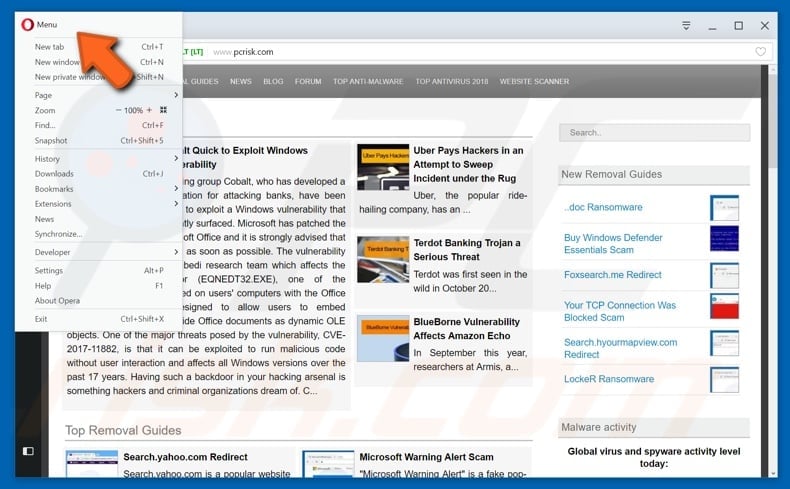 How to restore recently closed tabs in Opera step 3