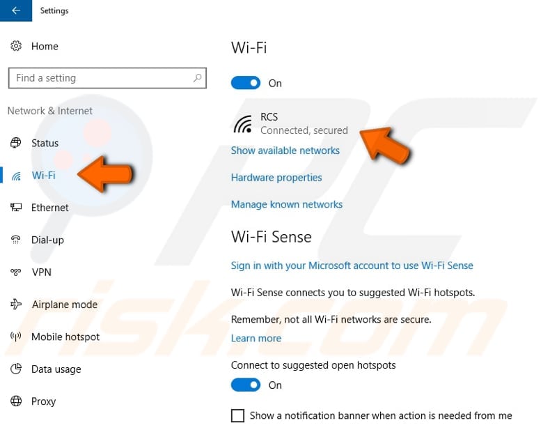 set your wi-fi connection as metered step 3