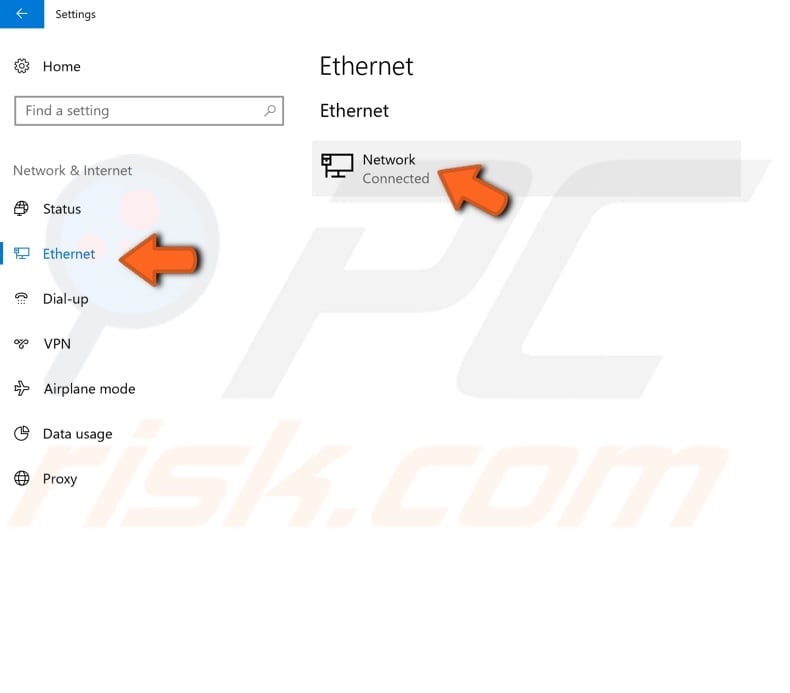 set ethernet connection as metered step 3