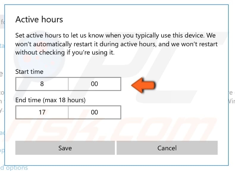 stop windows from rebooting after installing updates step 4