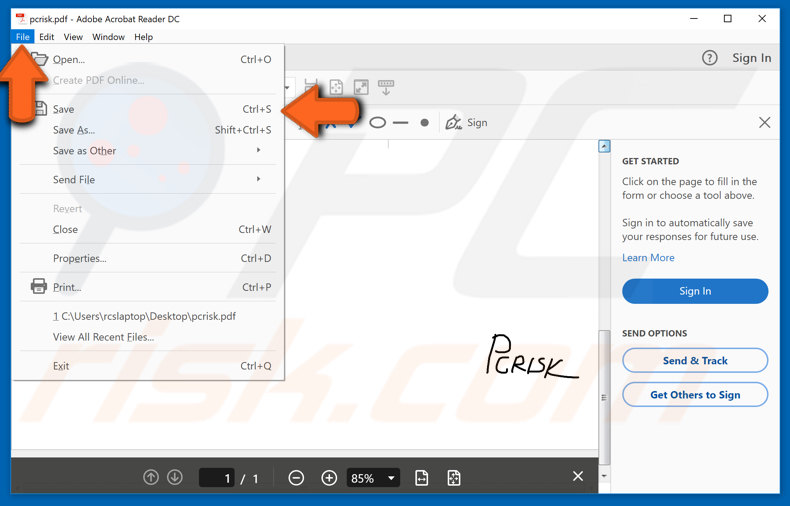 sign documents electronically on Windows step 6