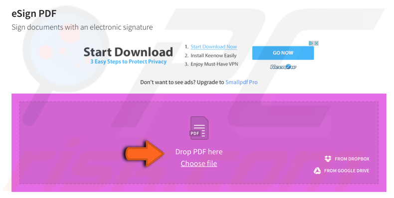 sign documents electronically online with eSign step 1