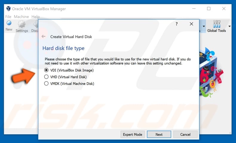 how to create virtual machine with oracle vm VirtualBox step 5