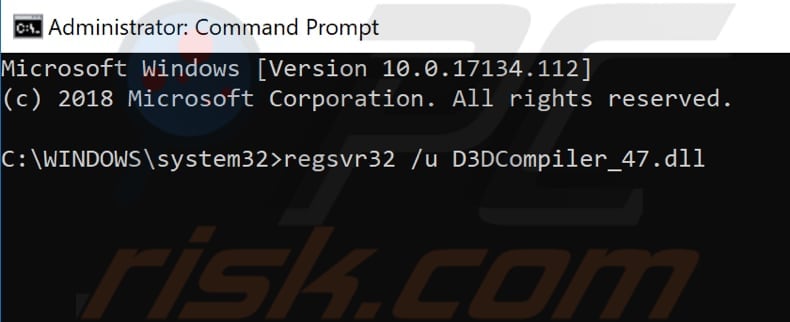 re-register D3DCOMPILER_47.dll file step 2