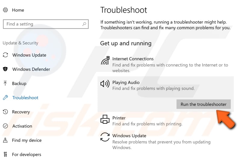 run windows troubleshooter step 2