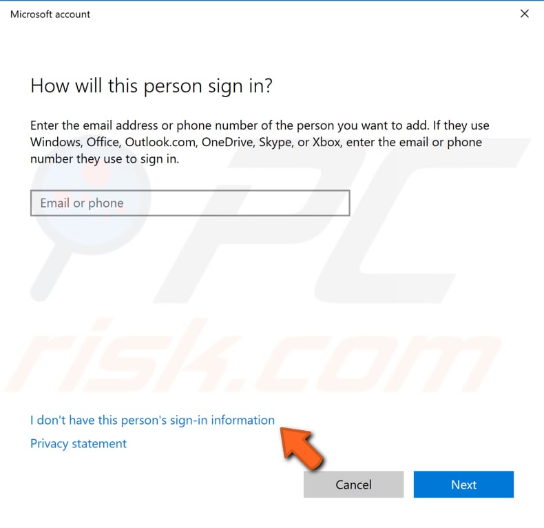 create a new user account step 3