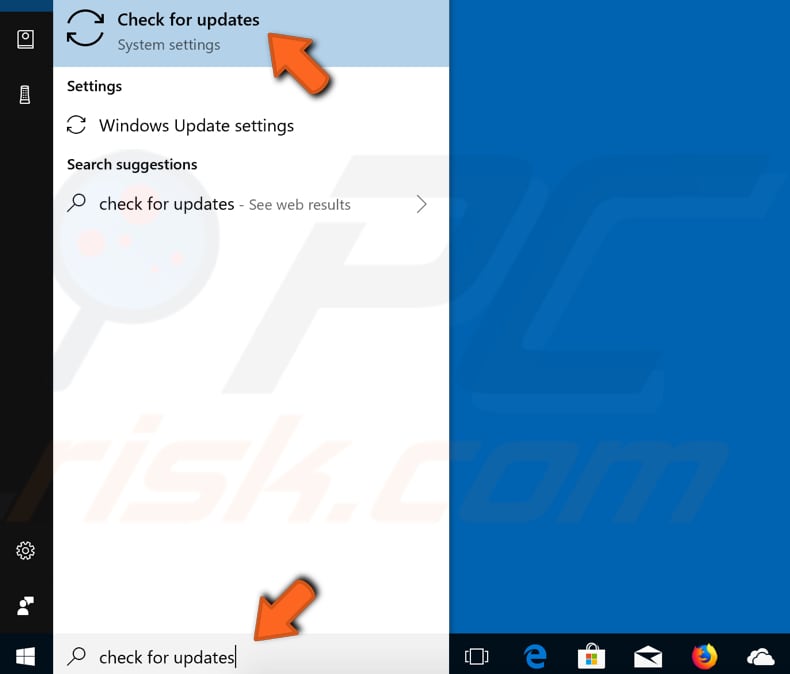 check for windows updates step 1 
