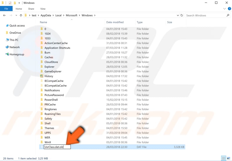 rename usrclass dat file step 3