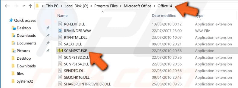 repair outlook.pst file step 1