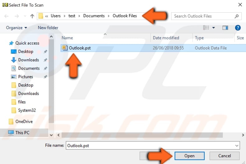 repair outlook.pst file step 3
