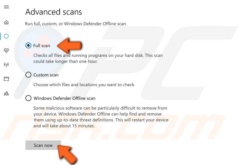 run full system scan step 5