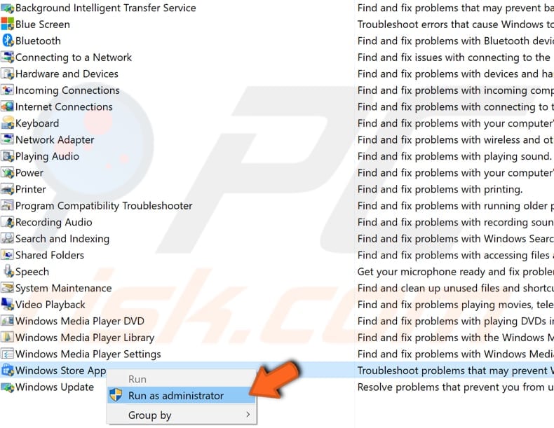 run windows troubleshooters step 3