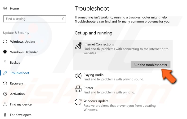 run windows troubleshooter step 2