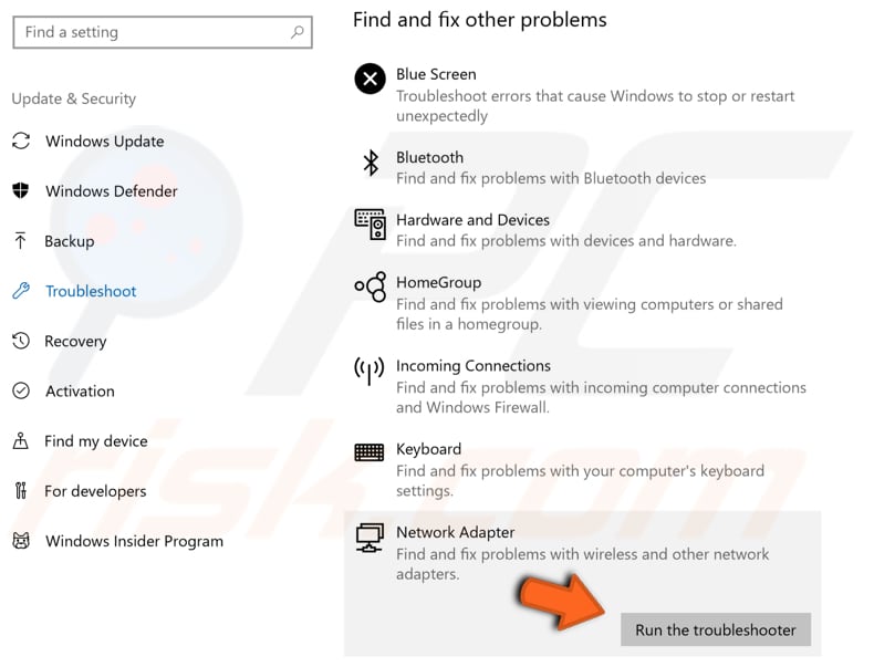 run windows troubleshooter step 3