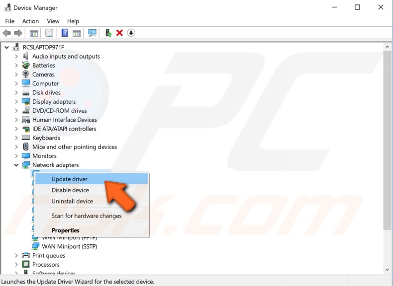 update your network adapter step 2