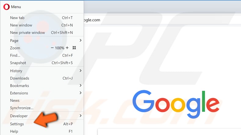 enable adobe flash player in opera step 1