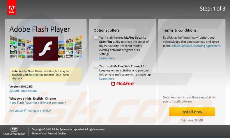 reinstall adobe flash player 