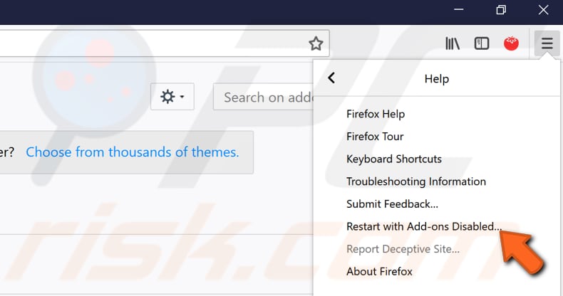 start firefox in safe mode step 1