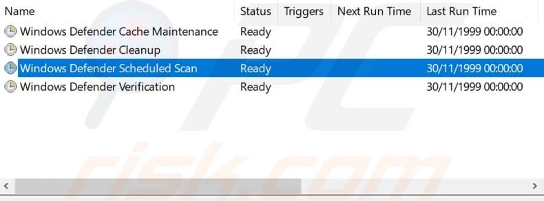 reschedule windows defender using task scheduler step 6