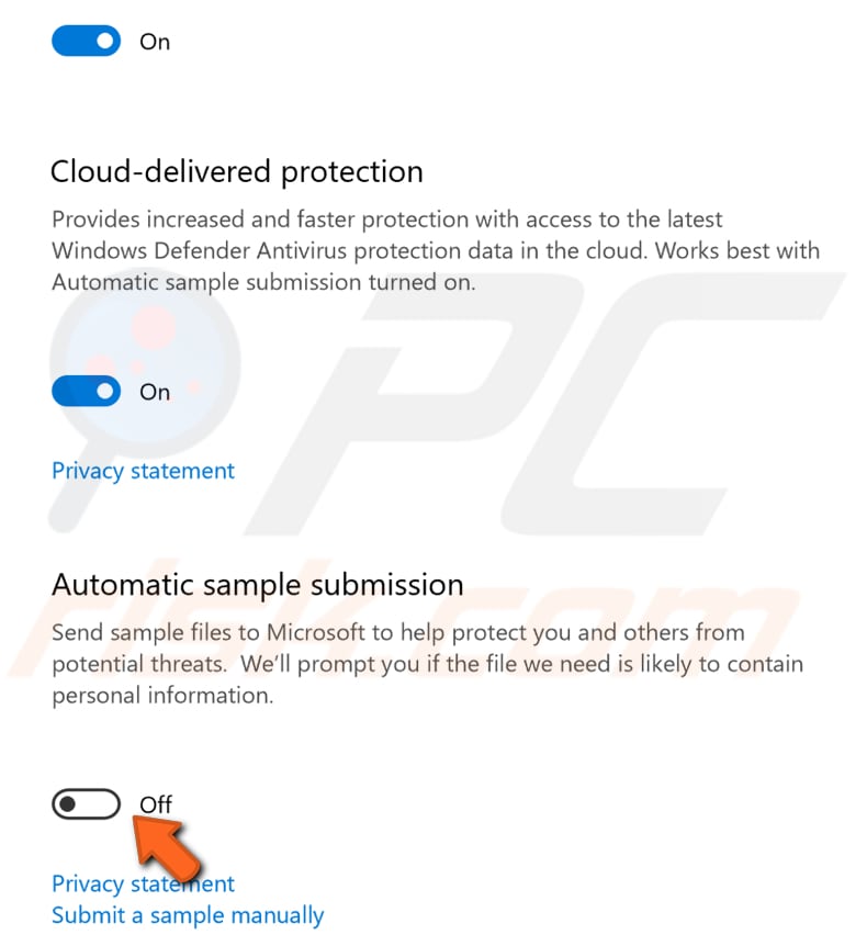 disable sample submission step 3