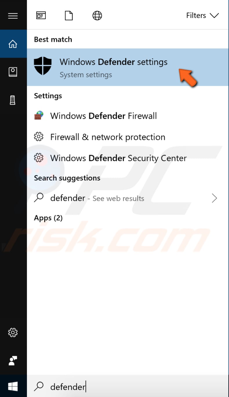 prevent windows defender from scanning its directory step 1