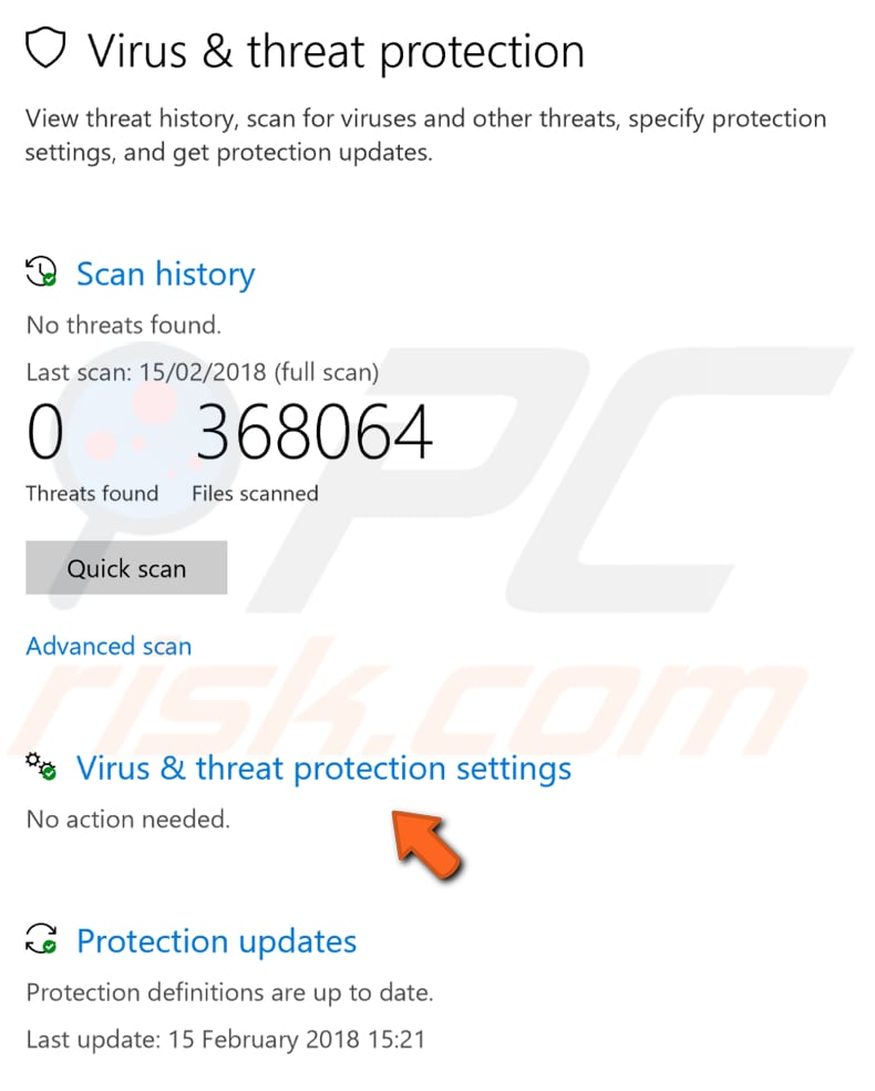 prevent windows defender from scanning its directory step 3