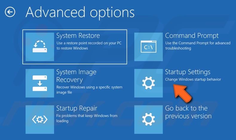 use recovery option in settings step 5