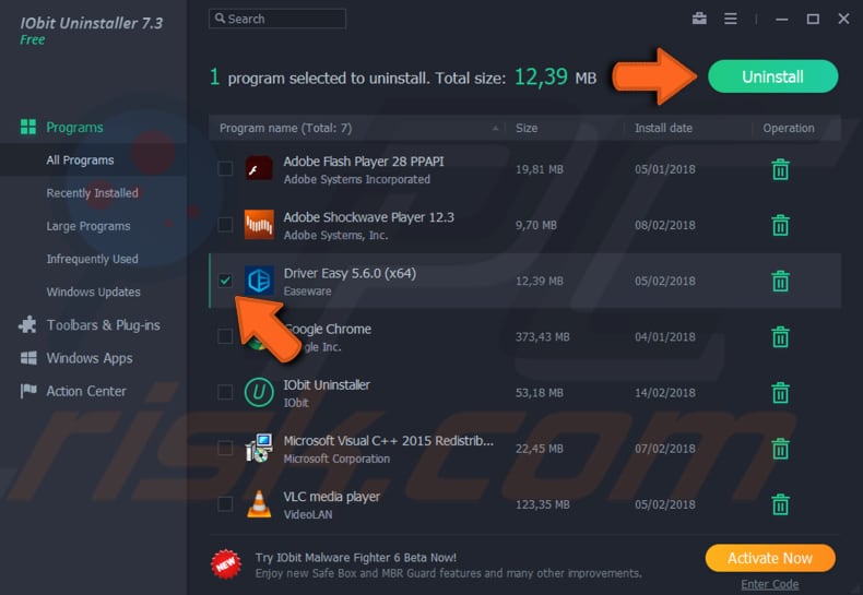 use IObit uninstaller