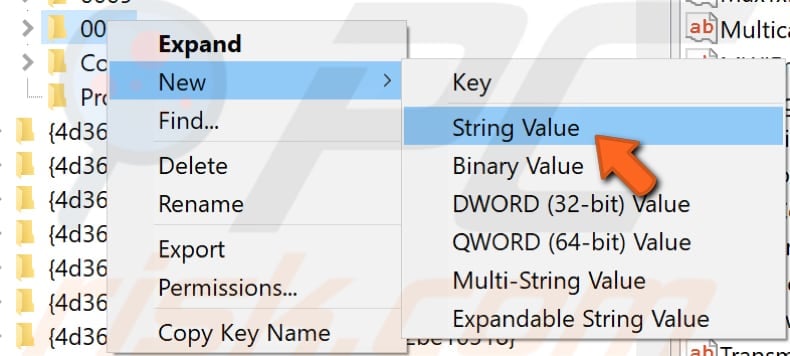 change your MAC address using registry editor step 4