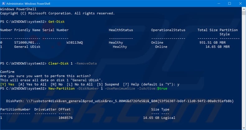 using power shell step 1