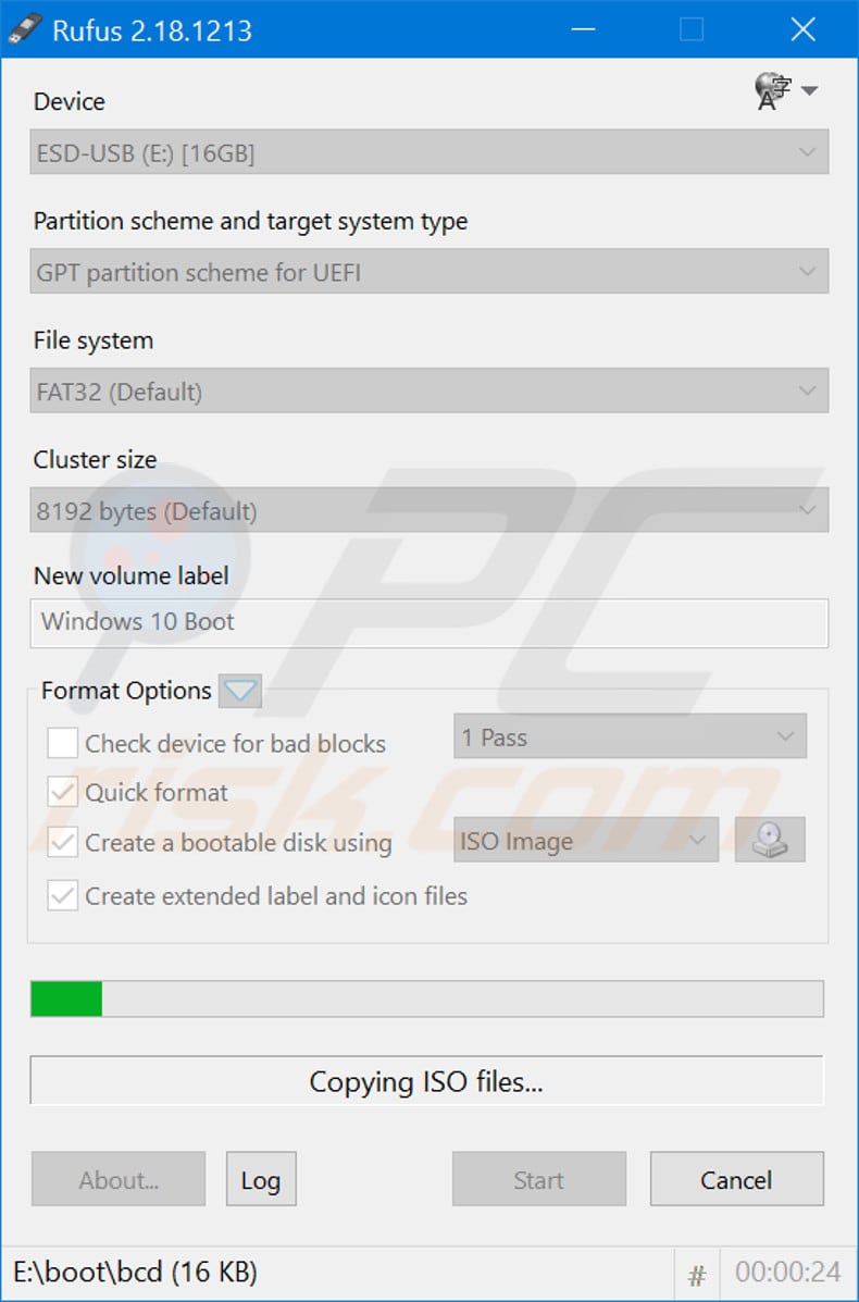 using open source rufus application step 2