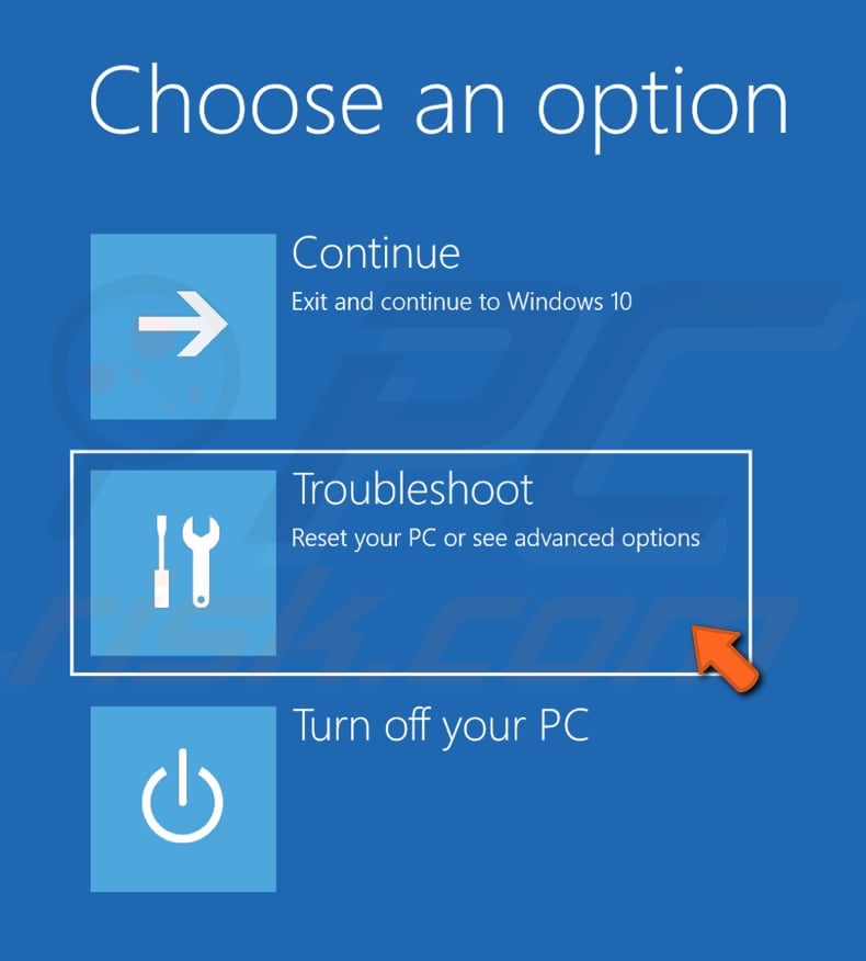 disable driver signature enforcement using automatic repair step 2
