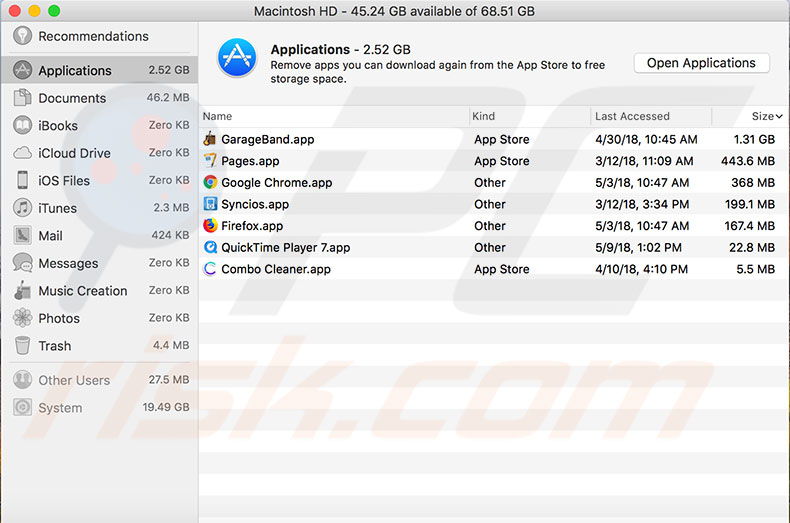 large-files-list-clutter
