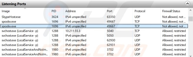 find out what programs using the internet step 7