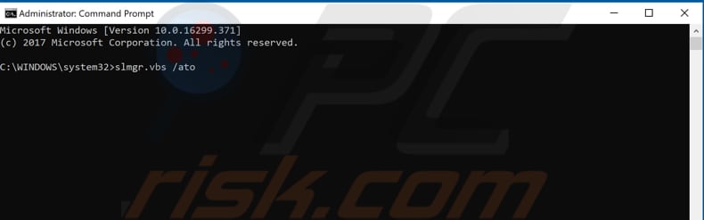execute slmgr.vbs command using command prompt step 4