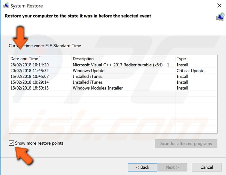 how to fix BAD_SYSTEM_CONFIG_INFO error by using system restore step 1