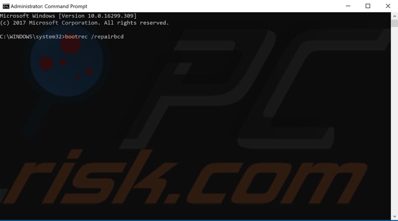 how to fix BAD_SYSTEM_CONFIG_INFO error by fixing the bcd file step 1