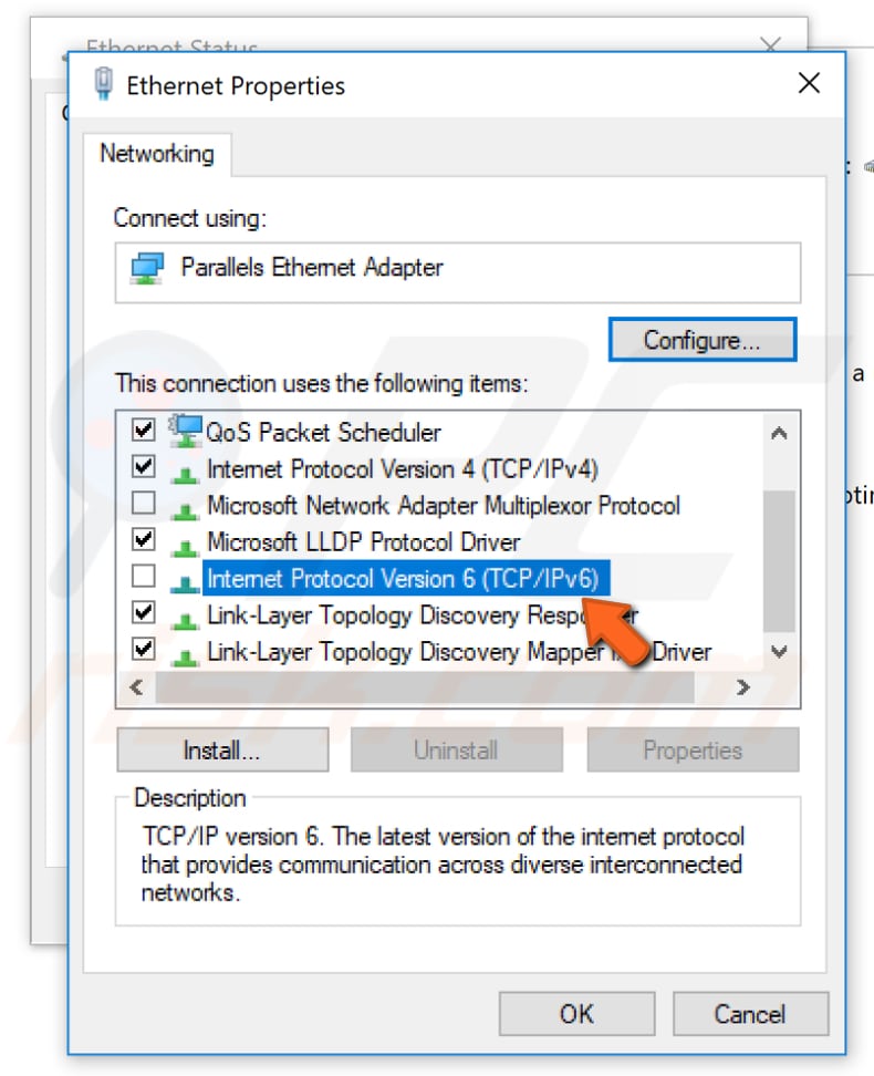 disable ipv6 on your computer step 5