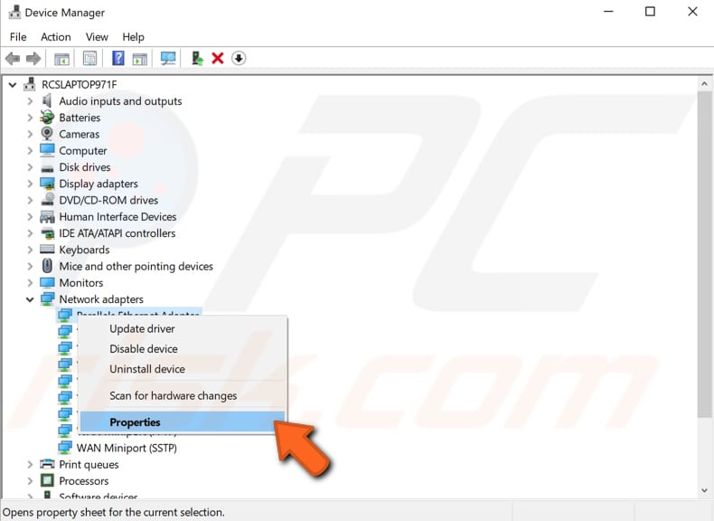 change power management settings for your network adapter step 1