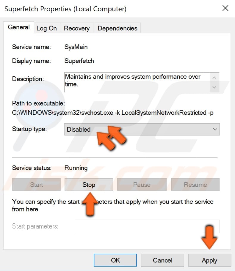 disable superfetch step 3